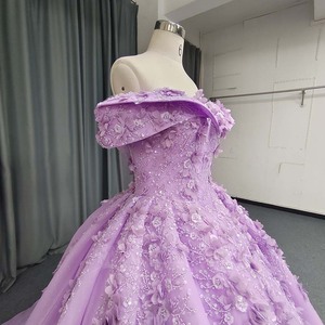 Robe de soirée Lsany252 en dentelle lavande appliquée, Robes de Quinceañera, Vestidos de 15 Años, Robe de fête d'anniversaire Quinceañera Jancember - Product Image 4