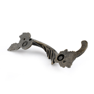 Maniglie di mobili antichi foglie <span class=keywords><strong>a</strong></span> strisce intagliate maniglie del cassetto porta scatola per gioielli armadietto bronzo tira armadio legno - Product Image 4