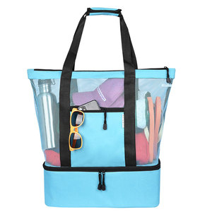 <span class=keywords><strong>Bolsa</strong></span> de Playa Extra Grande de Malla, <span class=keywords><strong>Bolsa</strong></span> de Compras y Viaje, Plegable, con Bolsillos y Compartimentos de Almacenamiento para Mujeres y Hombres - Product Image 1