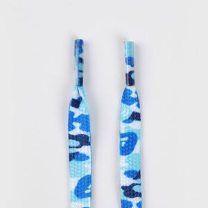 Lacets plats en polyester camouflage de 8 mm de largeur pour baskets, lacets imprimés en polyester pour chaussures AF1 DUNK AJ1 - Vente en gros - Product Image 3