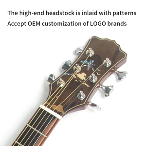 Premium 41-Inch Solid <b>Top</b> Spruce Wood Acoustic Guitar Handmade with Glossy Back Side Fingerboard - Product Image 2