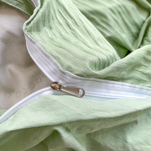 Ensemble de literie quatre pièces en textile tissé en seersucker simple housse de couette en coton lavé plissé et draps de lit pour le commerce extérieur - Product Image 2