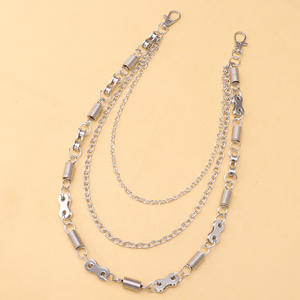 Cadena de cintura de aleación de zinc para hombre, estilo hip hop punk, cadena de pantalón de metal con eslabones de resorte, accesorio de moda urbana casual - Product Image 2