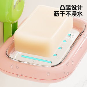An Zhenya Soap Dish Rectangular Plastic Wall Mount Self Drain Bathroom Soap Holder - Product Image 5