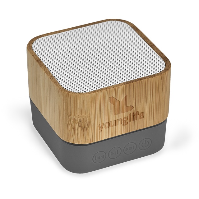 Factory Direct Sale ECO-friendly Portable Mini Cube Speaker Support TF Card Bamboo Wooden Glowing Blue Tooth Speaker