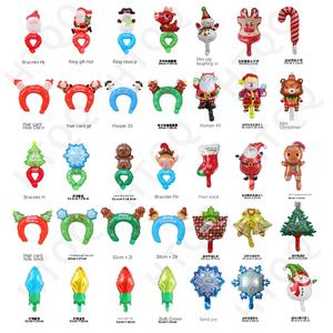 การตกแต่งลูกโป่งในเทศกาลคริสต์มาสหลอดไฟขนาดเล็กต้นคริสต์มาสการ์ดติดผมซานตาคลอสสร้อยข้อมืออลูมิเนียมฟิล์มสำหรับงานเลี้ยงผู้ใหญ่ - Product Image 1