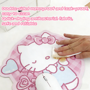 Tapis de souris en caoutchouc antidérapant écologique, de forme irrégulière, avec motif Hello Kitty personnalisé. - Product Image 3