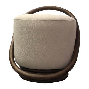 Hoolnn HLN003 Repose-pieds Ottoman <span class=keywords><strong>Rond</strong></span> <span class=keywords><strong>en</strong></span> Noyer Massif Style Ferme Ancienne pour Décoration Intérieure et Utilisation à Domicile et <span class=keywords><strong>en</strong></span> Hôpital - Product Image 2