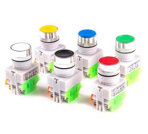 Interruptor de Botón Pulsador LAY37 de 22mm, Autobloqueante/Momentáneo, Rojo, Verde, Azul, Amarillo, Blanco, Negro, 1NO 1NC, 10A, 250VAC - Product Image 1