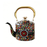 Bouilloire sifflante de luxe FLEY 2L en acier inoxydable, style arabe, avec filtre, cadeau du Ramadan pour le Moyen-Orient, idéale pour faire bouillir l'eau en cuisine