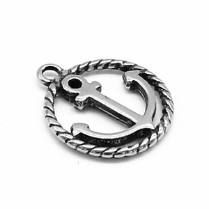 Pendentif ancre rond en acier inoxydable yunnique pour la fabrication de bracelets, composant de bijouterie en métal 316L - Product Image 5