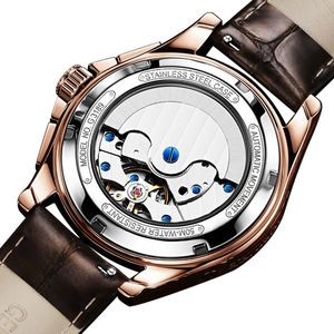 <span class=keywords><strong>OUPINKE</strong></span> 3189 hommes montre mécanique de luxe horloge automatique en cuir saphir étanche sport Phase de lune montre-bracelet avec boîte-cadeau - Product Image 4