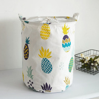 Panier de rangement à cordon avec logo personnalisé, en coton et lin imperméable, panier à linge pliable pour vêtements, jouets, armoire