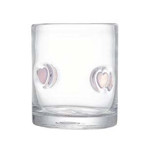 2 packs de verres à jus Heart Icon Coquette Coupes en verre esthétique 14 oz Double Old Fashioned Icon Handblown Stemless Verres à vin - Product Image 3