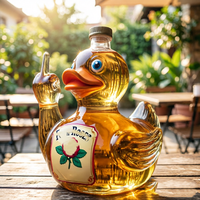 Bouteille de vin en verre borosilicate de haute qualité, forme de canard classique et créative, vente en gros