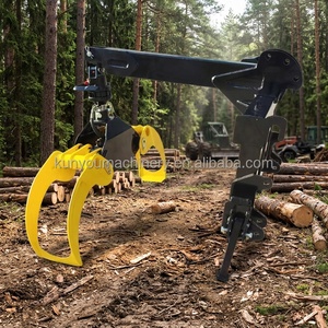 Remorque de transport de grumes industrielle montée sur <span class=keywords><strong>tracteur</strong></span> avec bras stabilisateurs - Product Image 5