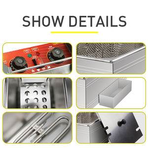 Comptoir Commercial 6l + 6l <span class=keywords><strong>avec</strong></span> paniers amovibles acier inoxydable Restaurant 2 paniers <span class=keywords><strong>friteuse</strong></span> à Double réservoir - Product Image 6