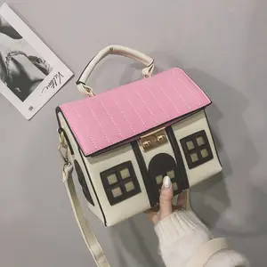 여성의 패션 개성 하우스 모양의 메신저 백 PU 가죽 크로스 바디 숄더 캐주얼 지갑과 핸드백