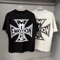 MIXED EMOTION Nouveau T-shirt décontracté à manches courtes pour couple, style urbain populaire, coupe oversize et respirant, idéal pour l'été
