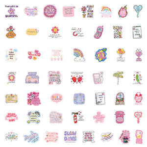 100PCS Laser paillettes encourageant <span class=keywords><strong>phrase</strong></span> positive disant autocollant - Product Image 4