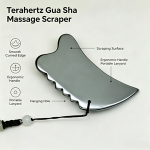 Grattoir Gua Sha en Terahertz en gros, planche <span class=keywords><strong>de</strong></span> <span class=keywords><strong>massage</strong></span> dentelée pour le visage et le corps, soutien au drainage lymphatique, personnalisation du logo OEM - Product Image 6