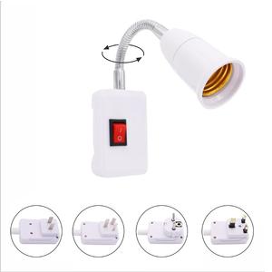 Portalámparas LED E27 Universal de 20CM con interruptor, enchufe de alimentación, manguera de EE. UU. UE, 2 pines, enchufe redondo plano, extensor de tres enchufes del Reino Unido - Product Image 1