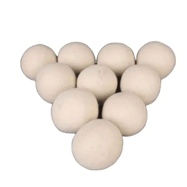 Herbruikbare Woldrogerballen 100% Wollen Lanudry Drogende Vilten Zachte Ballen Voor Wasmachine Natuurlijke Witte Organische Wol Droger Bal