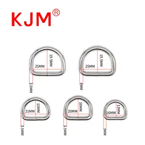 KJM özel 16mm 20mm 21mm 25mm Metal D halka için ağır toka DIY aksesuarları kemerler sırt çantaları koşum evcil hayvan yaka