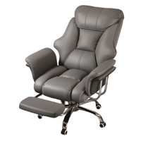 Chaise de patron moderne en cuir, chaise d'ordinateur pour bureau à domicile, confortable pour une longue séance, chaise de bureau avec fonction de massage, réglable