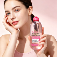 Eau nettoyante douce pour le visage, les lèvres et les cils, hydratante, démaquillante, 3 en 1, eau démaquillante biodégradable, 400 ml