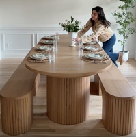 Ensemble table et chaises de salle à manger télescopique extensible, style bois moderne et simple, avec espace de rangement intégré, pratique et idéal pour hôtel - Modèle 2027