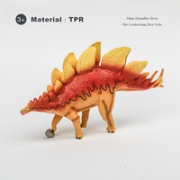 28CM Longueur Respectueux De L'environnement Matériau Souple 3D En Caoutchouc TPR Pachycephalosaurus Modèle Dinosaure Jouets Avec Boîte En Cristal