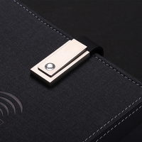 LORK NEW Carnet personnalisé à logo avec lumière LED et clé USB Chargeur sans fil Powerbank Carnet de notes A5 Agenda Planner Promotion
