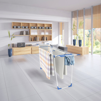 Séchoir à linge télescopique sur pied en métal, grande capacité, avec étagère à serviettes, pliable, gain de place, extensible pour chaussures et sacs