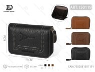 Portacarte a fisarmonica da uomo, 4 pollici, in pelle PU, con chiusura a cerniera per carte - Product Image 1