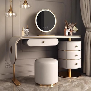 Toeletta di Lusso Leggero in Acciaio Inossidabile, Moderna e Semplice, con Specchio Illuminato Integrato, Facile Installazione - Product Image 2
