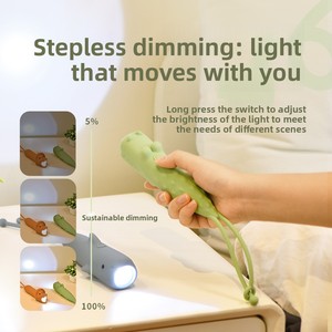 Lampe torche LED en silicone motif animal, batterie intégrée, chargement USB, mini veilleuse portable pour enfants et usage domestique - Product Image 3