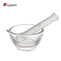 Mortier à main en verre poli transparent de 60 mm pour les expériences de chimie des étudiants