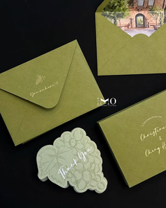 <span class=keywords><strong>Italie</strong></span> mariage planificateurs de mariage cartes de mariage à trois volets Love-Style porte pli vert fait de papier Hardcover Invitations - Product Image 5