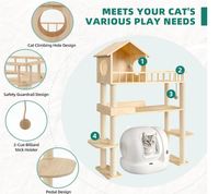 Tour de chat en bois personnalisée pour bac à litière automatique arbre à chat meubles en bois massif à plusieurs niveaux pour chat avec griffoir maison