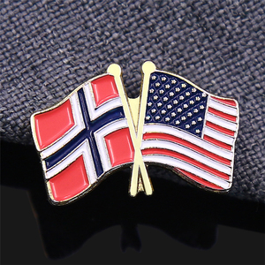 Épinglette personnalisée en émail, double croix d'amitié, <span class=keywords><strong>badge</strong></span> en métal émaillé souple ou dur, aimanté, épinglette de revers personnalisée avec drapeau national pour la Fête Nationale - Product Image 5