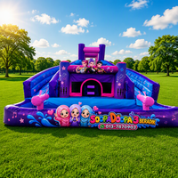 Château gonflable commercial en PVC avec toboggan et piscine pour événements et locations de fêtes d'anniversaire pour enfants