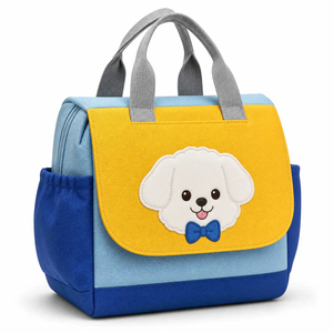 Sac à déjeuner isotherme pour enfants, motif dessin animé mignon, Oxford+PEVA, écologique, motif lettres, 24L, imperméable, pour l'école, personnalisable - Product Image 2