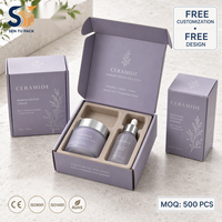 Boîte cosmétique recyclée, boîte d'expédition en carton ondulé personnalisée, emballage couleur avec logo, livraison rapide, vente en gros