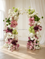 Eleganter Hochzeits-Blumenbogen Künstliche Rosenreihe für Outdoor-Hochzeiten Hintergrund Bühnendekoration Event-Dekor