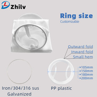 Sac filtrant liquide en PP avec couture cousue et anneau en acier, filtration micronique pour l'industrie du traitement de l'huile, des produits chimiques, de la peinture et de l'eau
