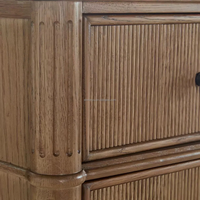 Nouvelle Arrivée Ensemble de Meubles de Chambre à Coucher Moderne de Haute Qualité en Bois de Chêne Massif Commode Large à 6 Tiroirs Coiffeuse en Bois