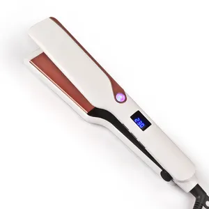 Hair Straightener and Curler 2 in 1, Professional Titanium Flat Iron with Dual Voltage and LCD Display