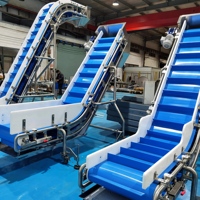 Convoyeur à bande incliné portable pour fraises, élévateur à trémie en PU/PVC, convoyeur à bande incliné pour l'industrie alimentaire