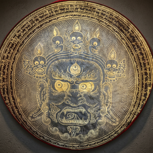 Figura de bronce fundido de 100 cm de Bhairav, instrumento musical religioso - Product Image 3